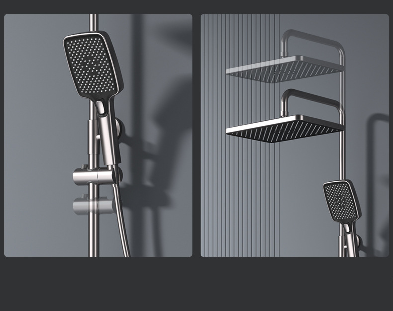 图片[30]-氛围灯恒温淋浴花洒套装枪灰色智能数显增压钢琴按键大置物台花洒-万荀网